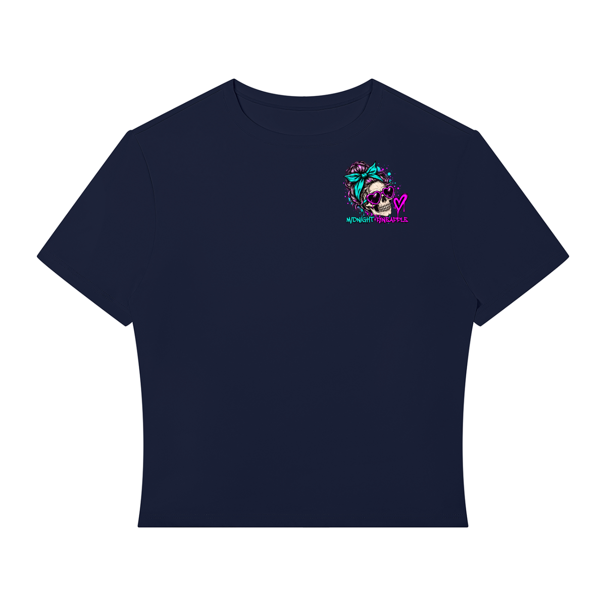Toxic AF women's fitted crop top in Navy Blue