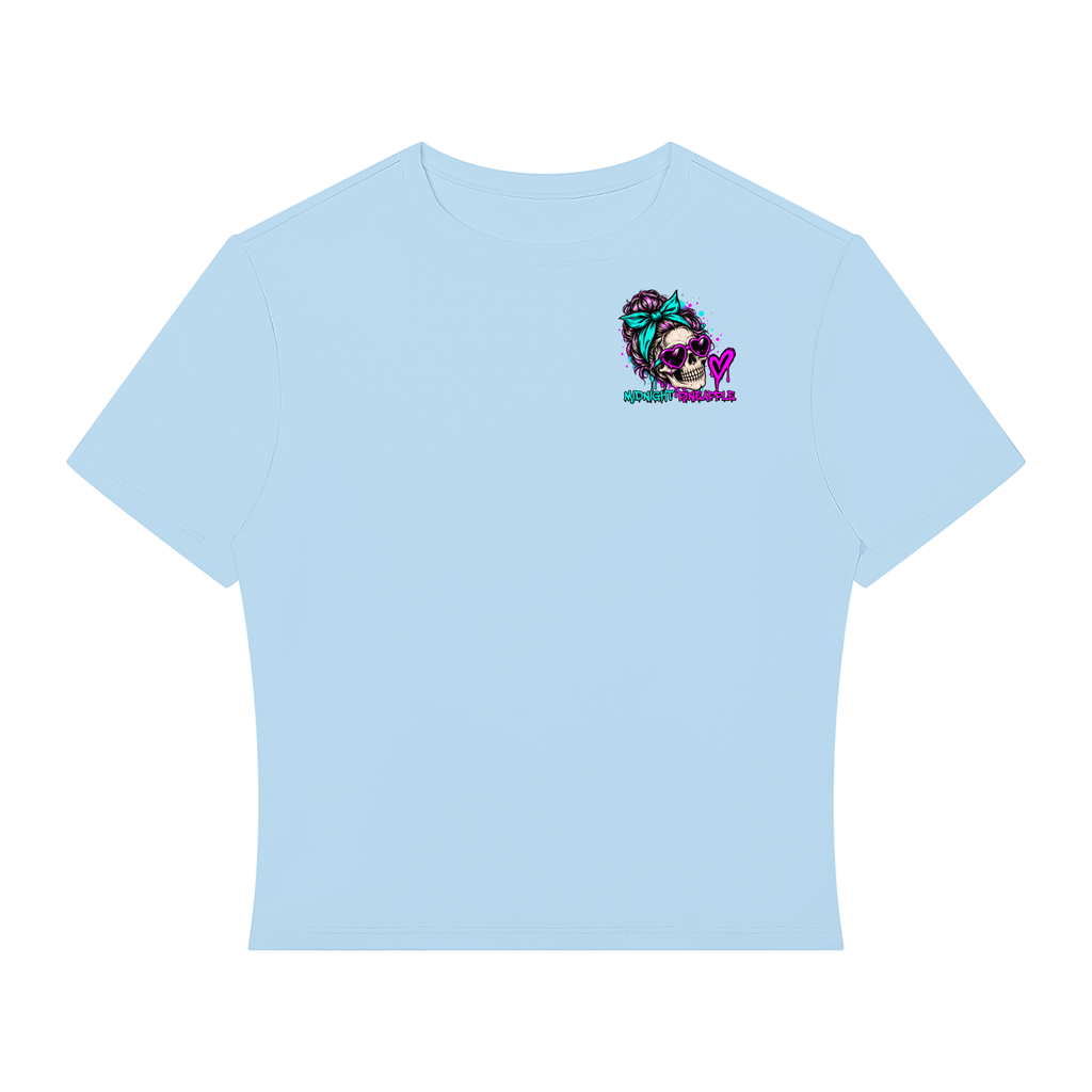 Toxic AF women's fitted crop top in Sky Blue