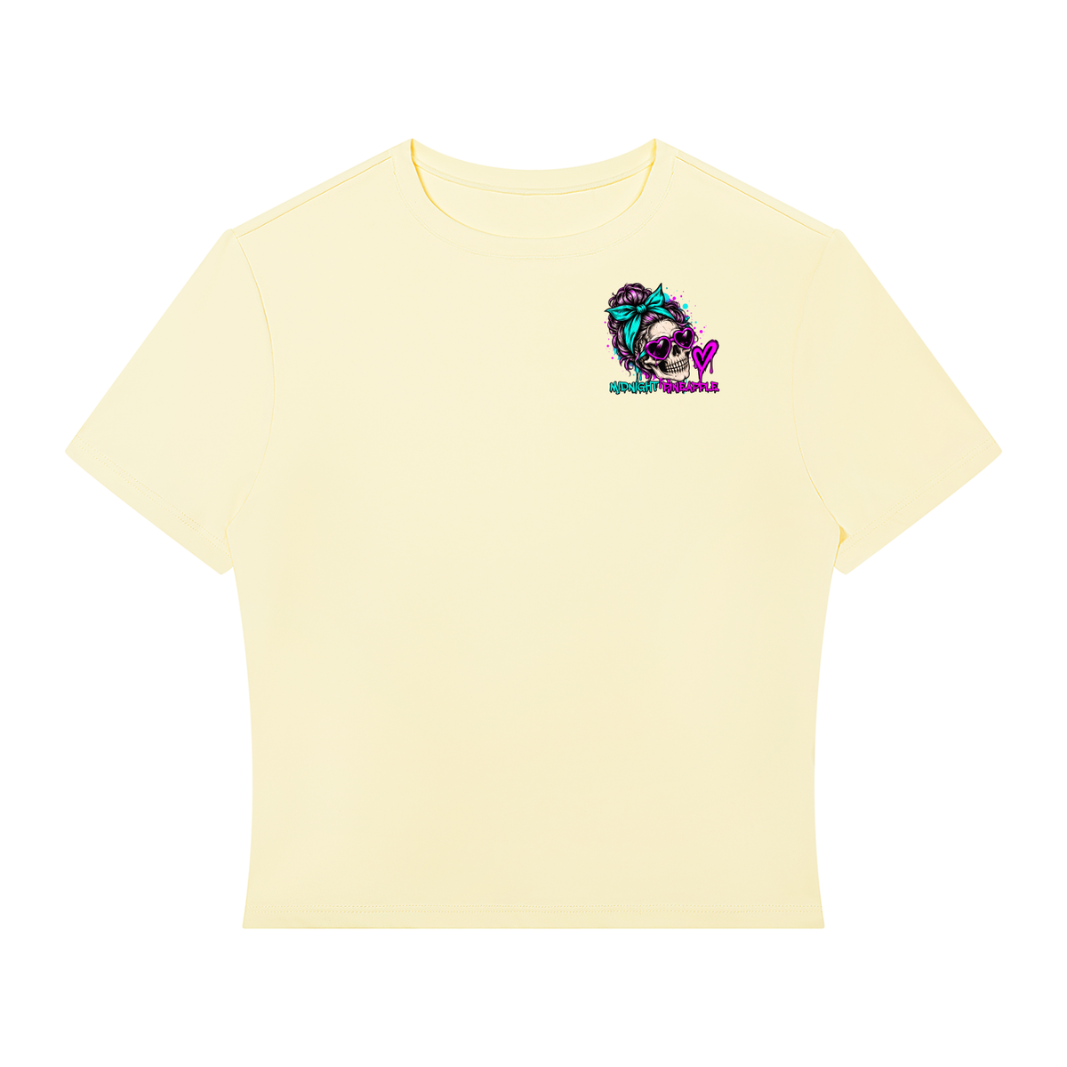 Toxic AF women's fitted crop top in Light Yellow