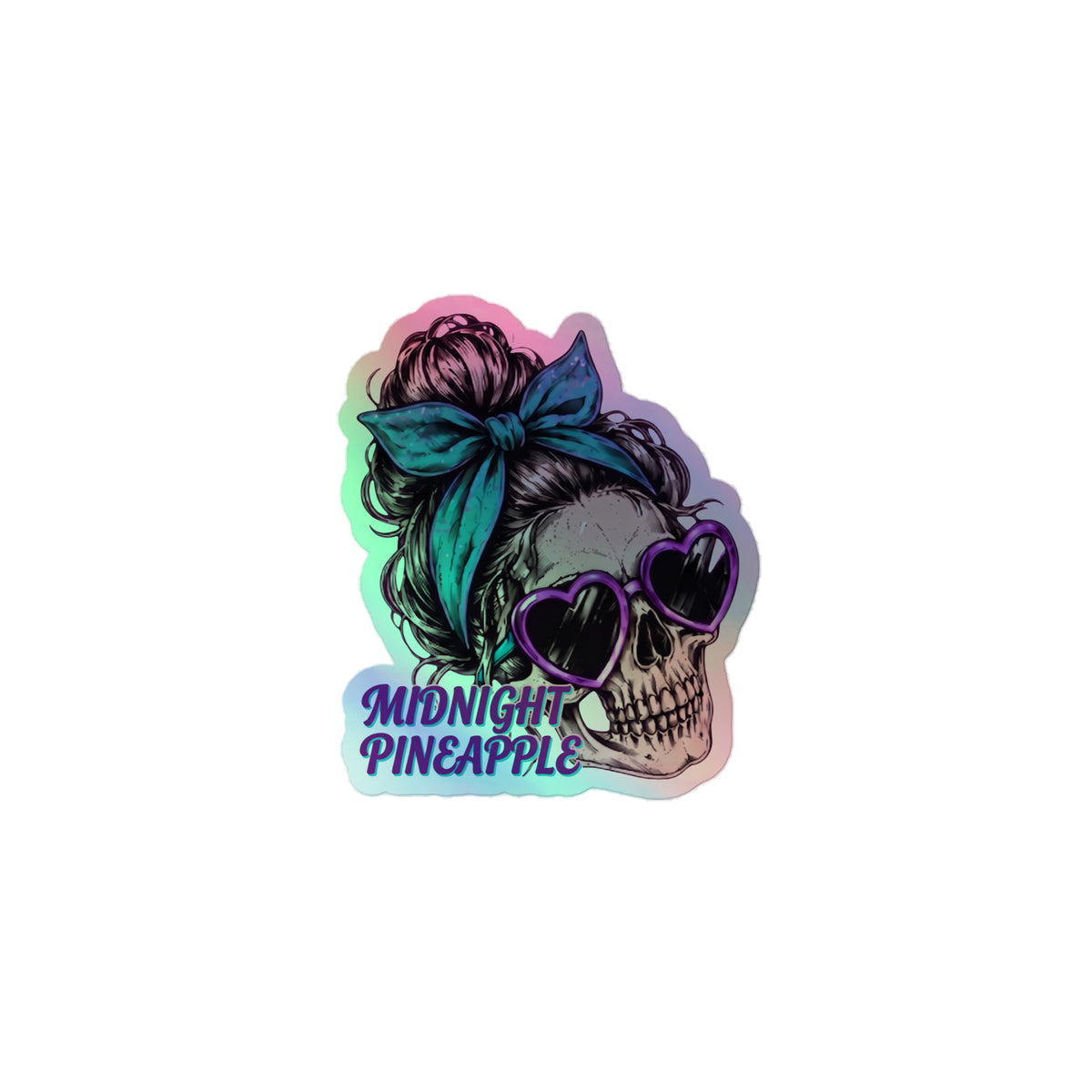 Toxic AF skull holographic sticker