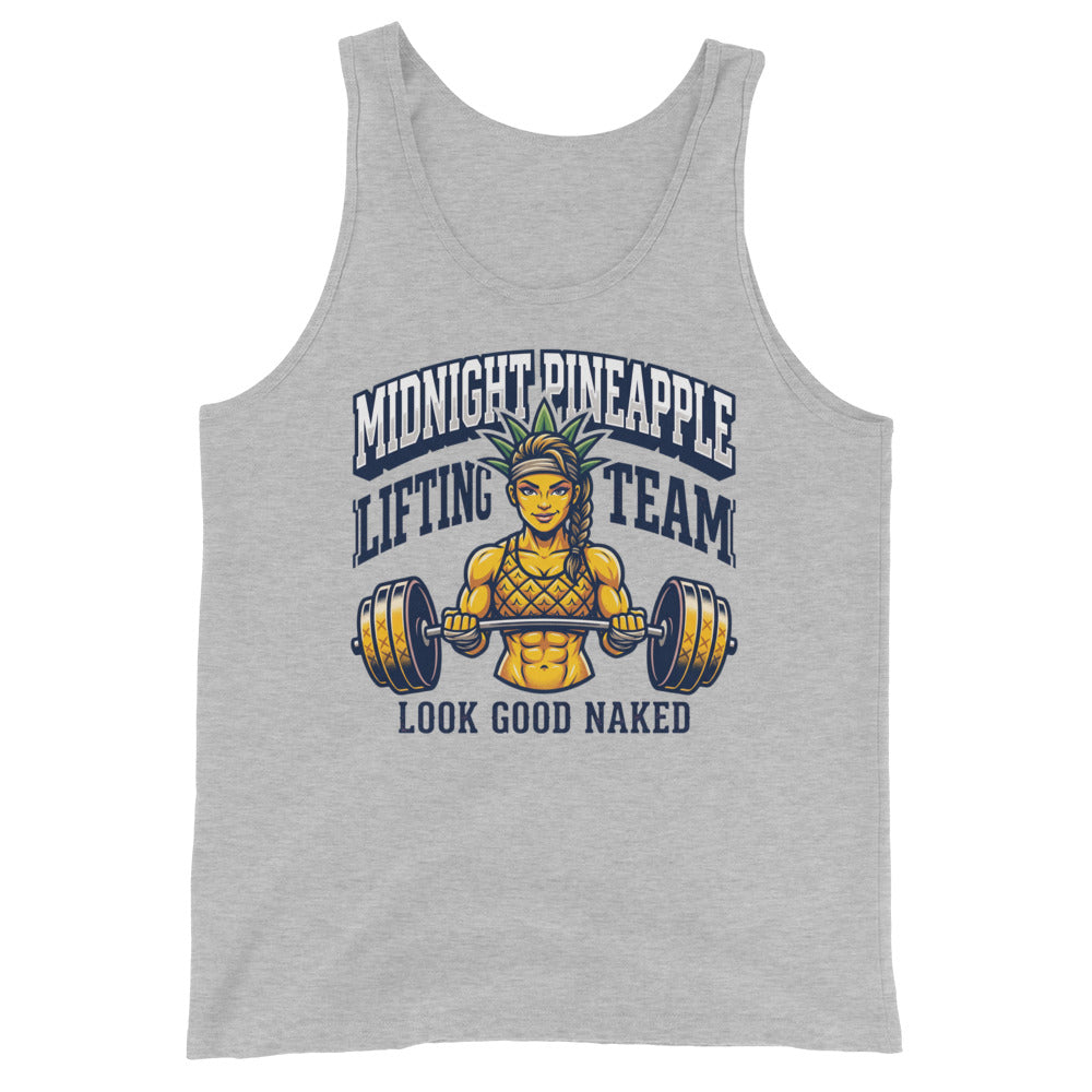 Midnight Pineapple Lifting Team women's soft tank in Athletic Heather
