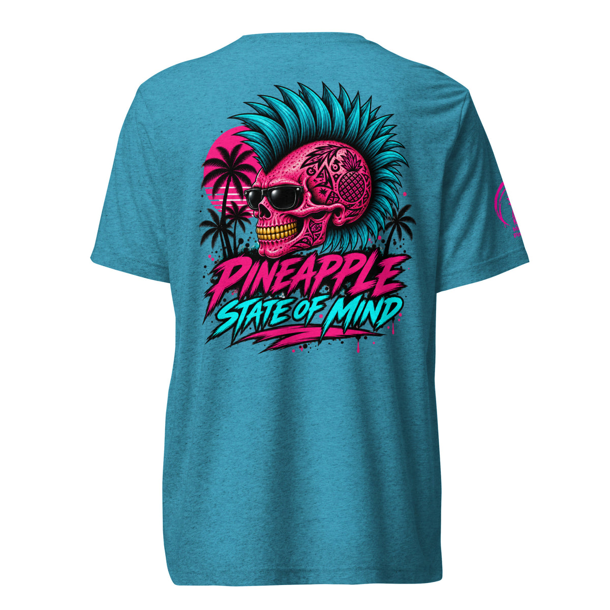 Pineapple State of Mind neon skull soft tee