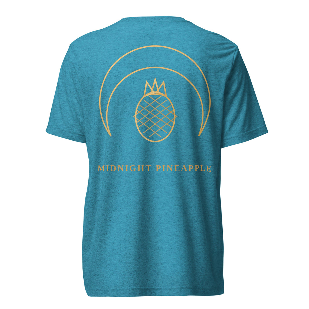 Midnight Pineapple gold logo soft tee