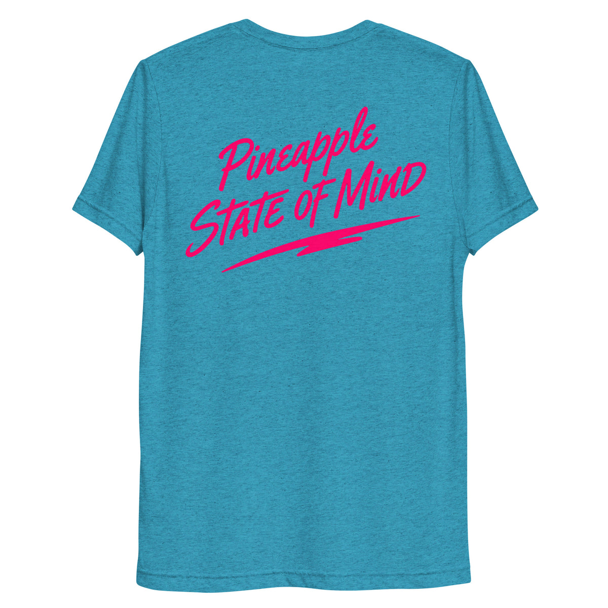 Simple Pineapple State of Mind neon soft tee in Aqua Triblend