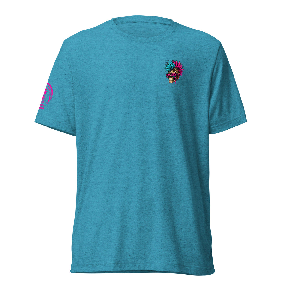 Midnight Pineapple Lifting Team soft tee in Aqua Triblend