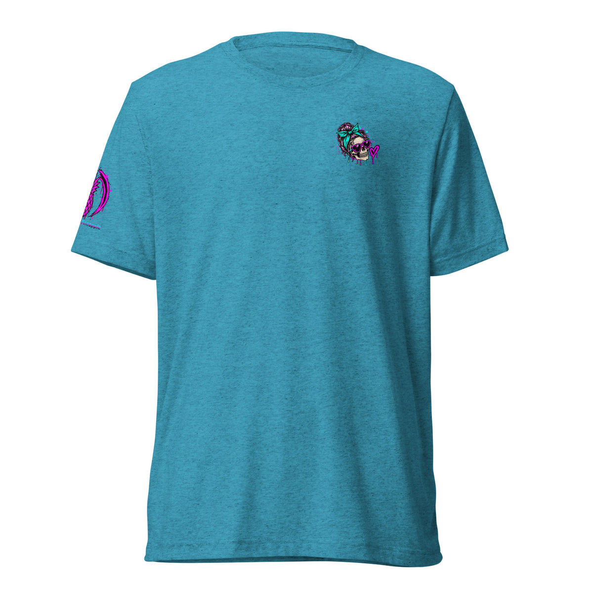 Toxic AF colorful soft tee in Aqua Triblend