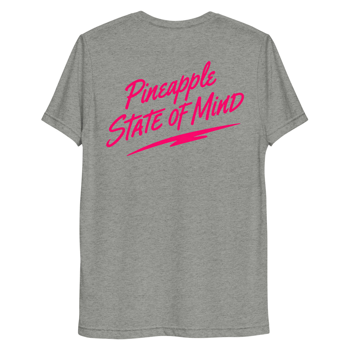 Simple Pineapple State of Mind neon soft tee in Athletic Grey Triblend