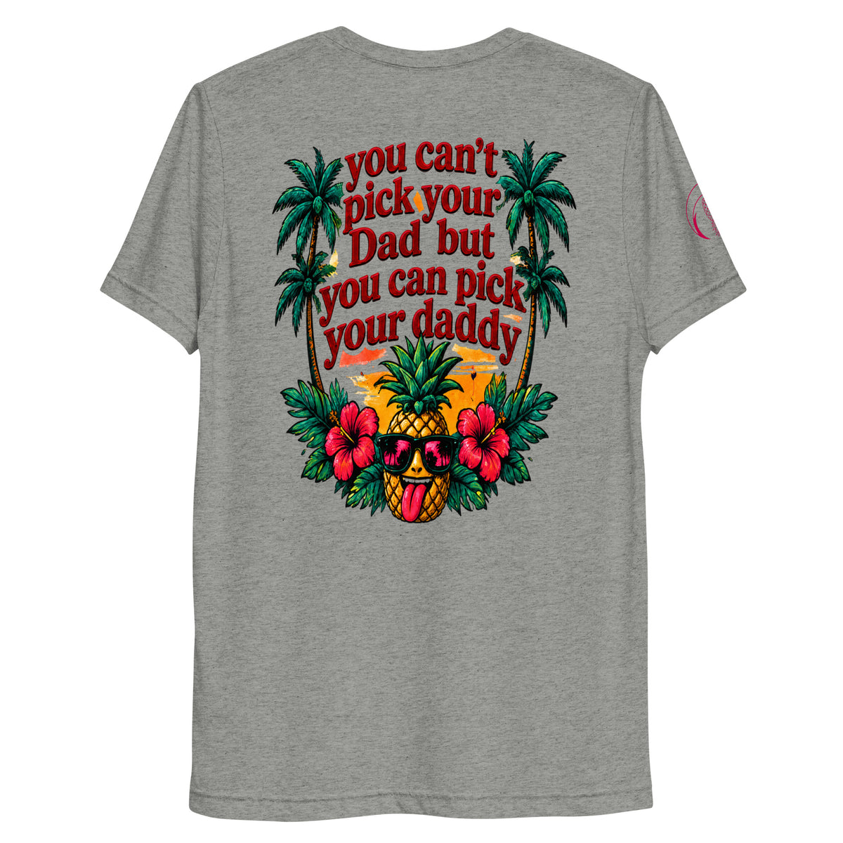 Pick Your Daddy retro pineapple soft tee in Athletic Grey Triblend