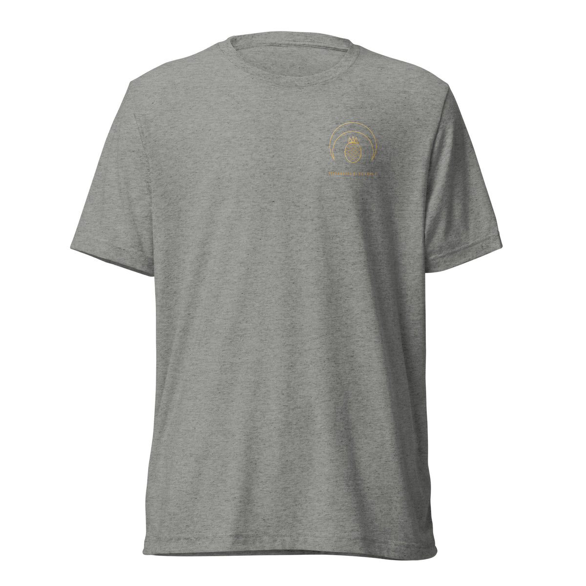 Midnight Pineapple gold logo soft tee in Athletic Grey Triblend