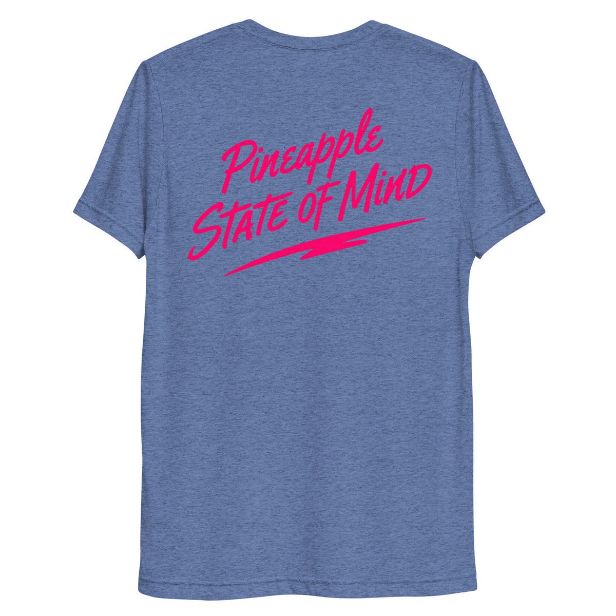 Simple Pineapple State of Mind neon soft tee in Blue Triblend