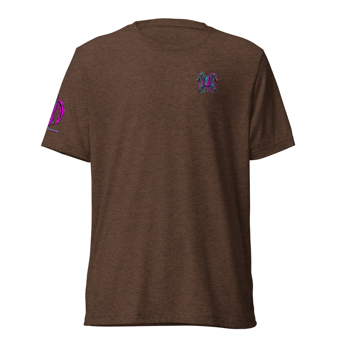 Stay Strapped and Get Clapped colorful soft tee in Brown Triblend