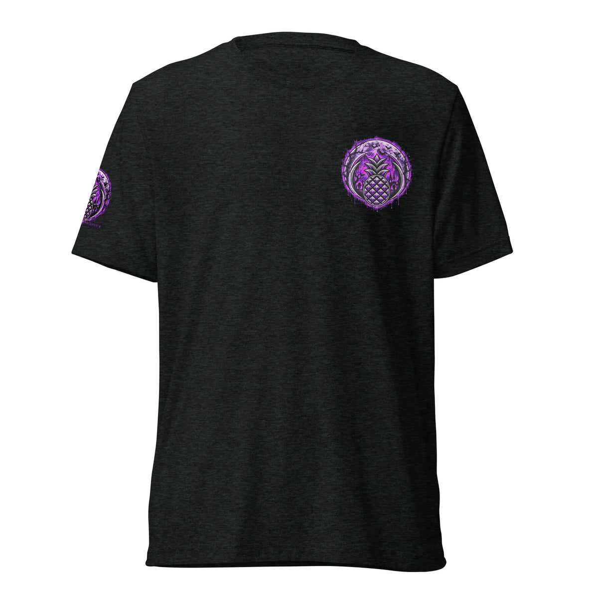Purple Midnight Halloween pineapple tee in Charcoal-Black Triblend