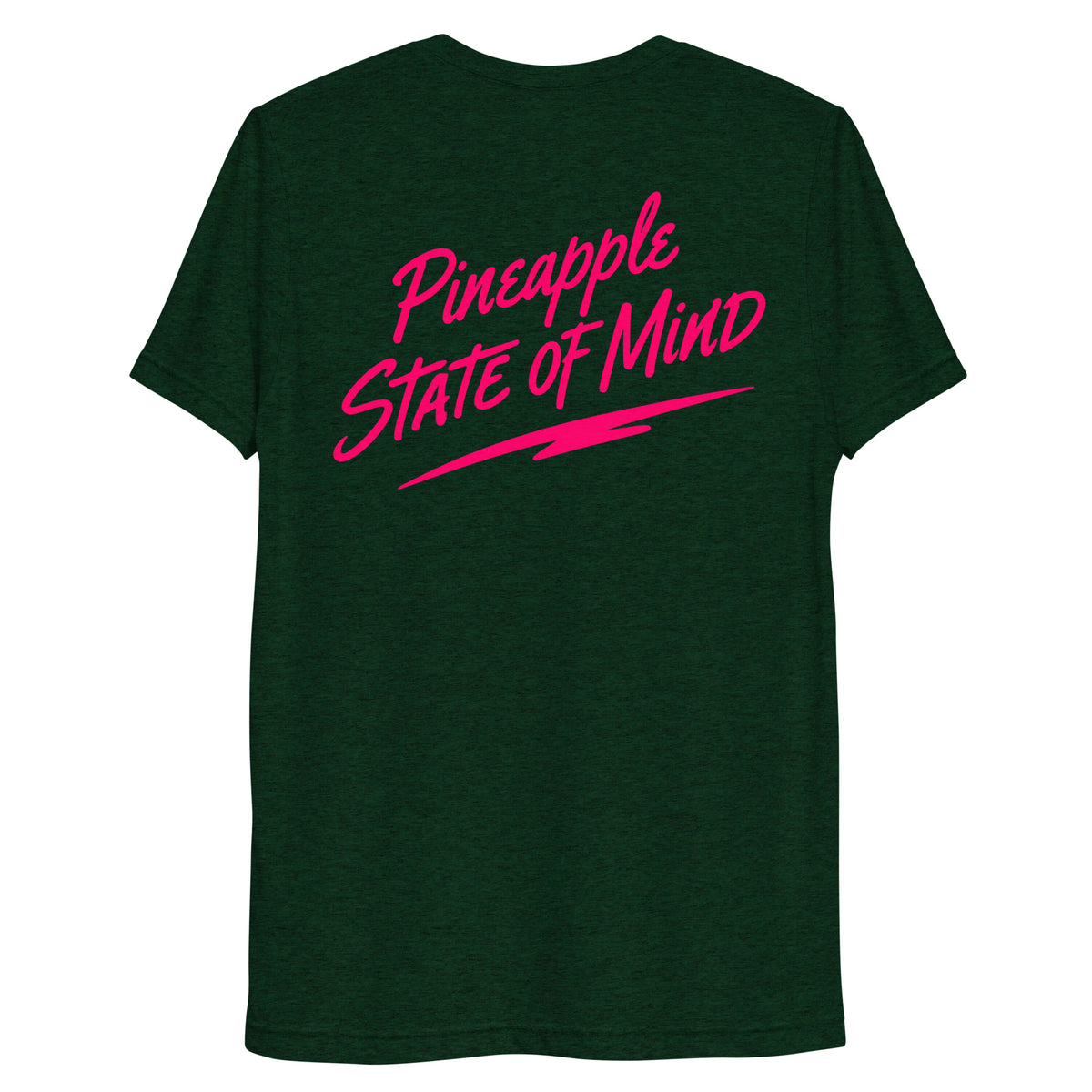 Simple Pineapple State of Mind neon soft tee in Emerald Triblend