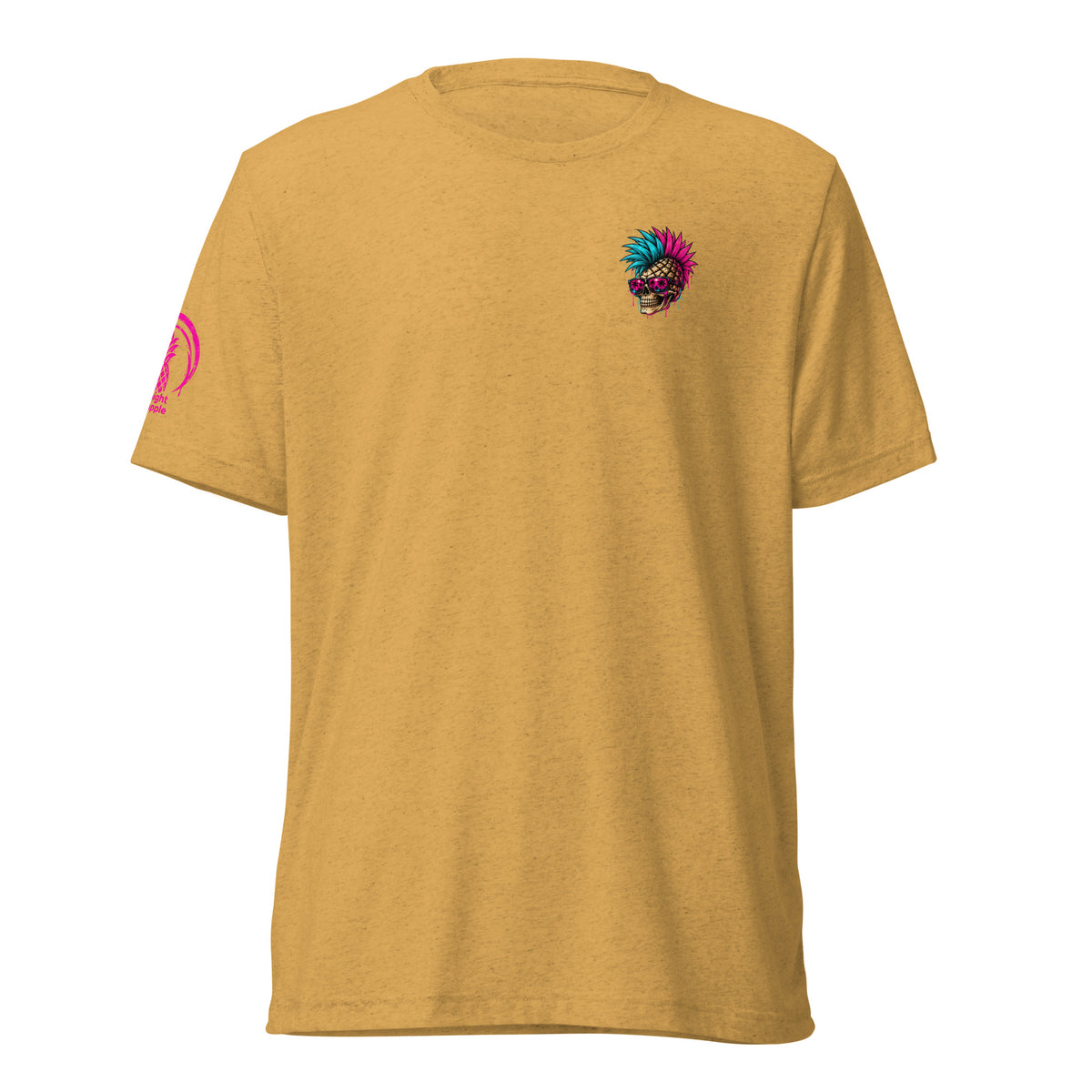 Midnight Pineapple Lifting Team soft tee in Mustard Triblend