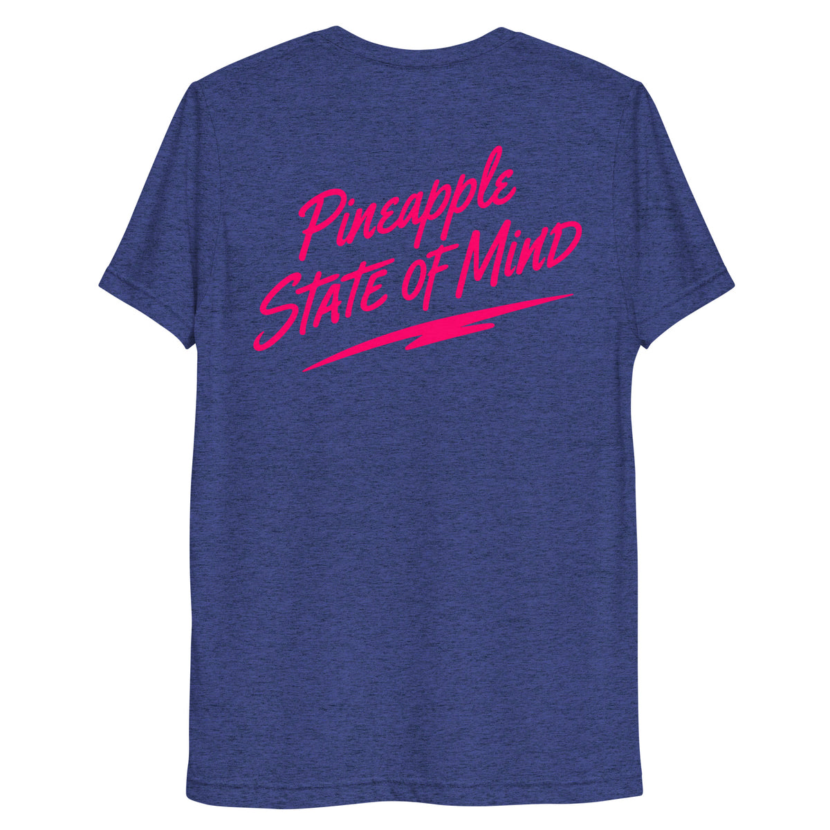 Simple Pineapple State of Mind neon soft tee in Navy Triblend
