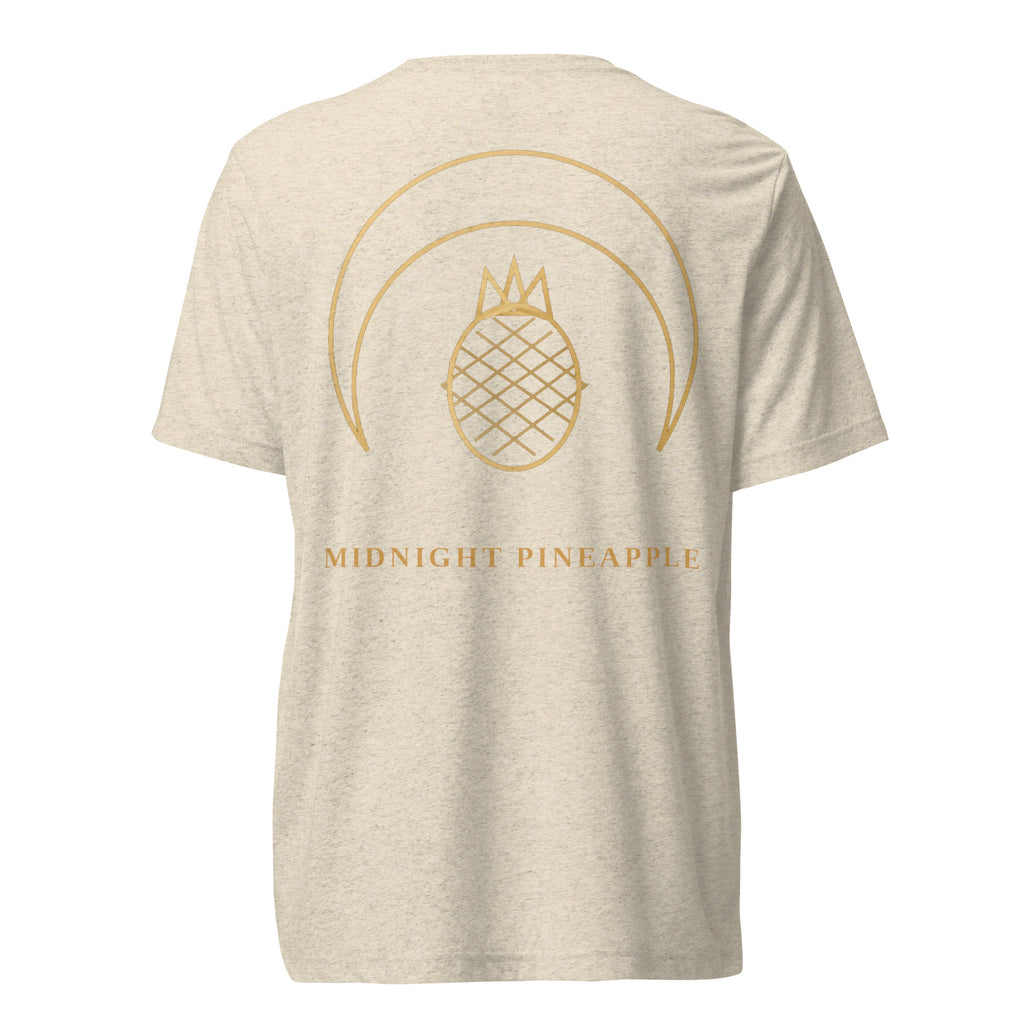 Midnight Pineapple gold logo soft tee