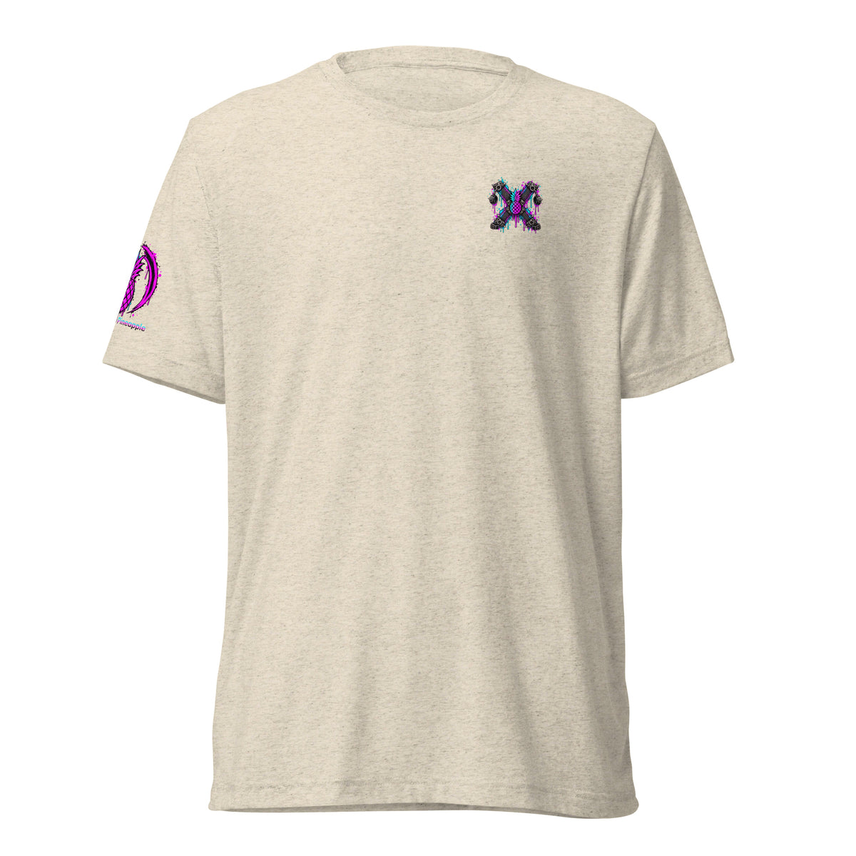 Stay Strapped and Get Clapped colorful soft tee in Oatmeal Triblend