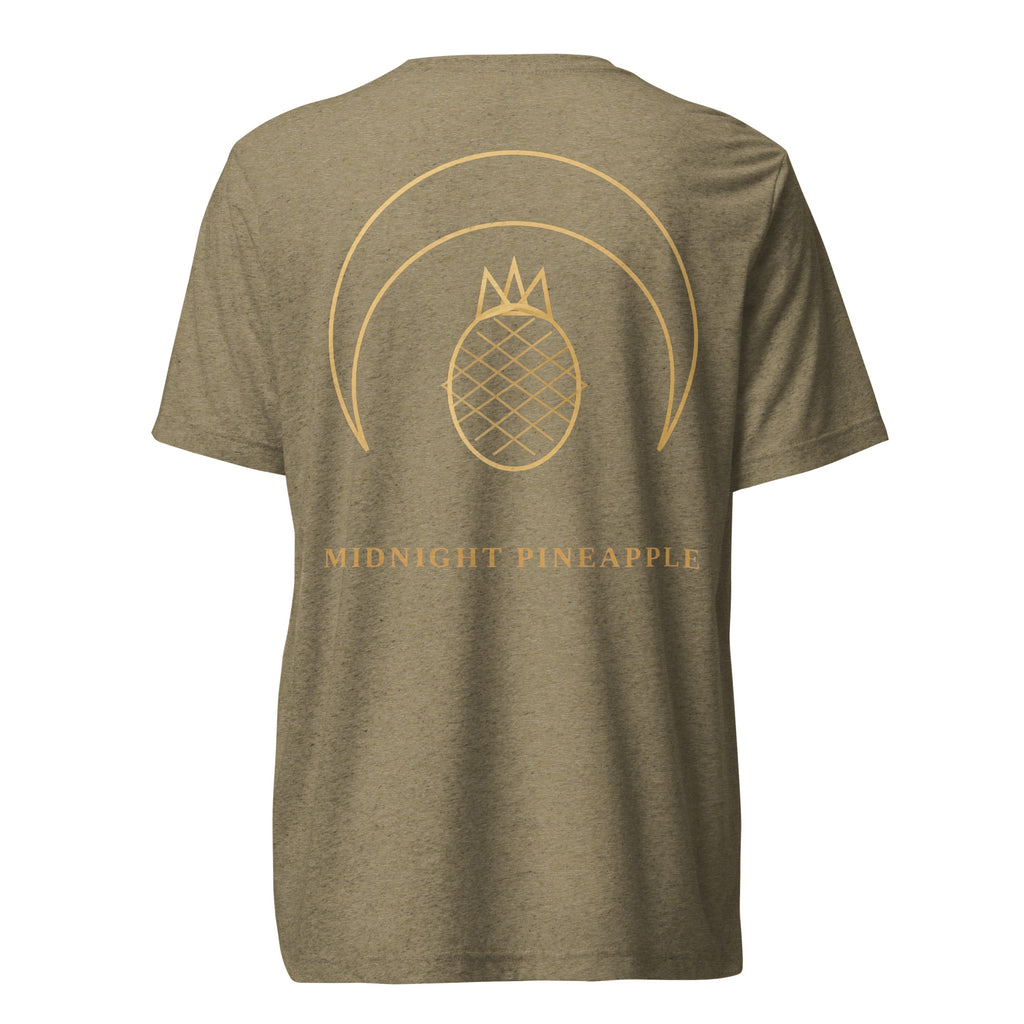 Midnight Pineapple gold logo soft tee