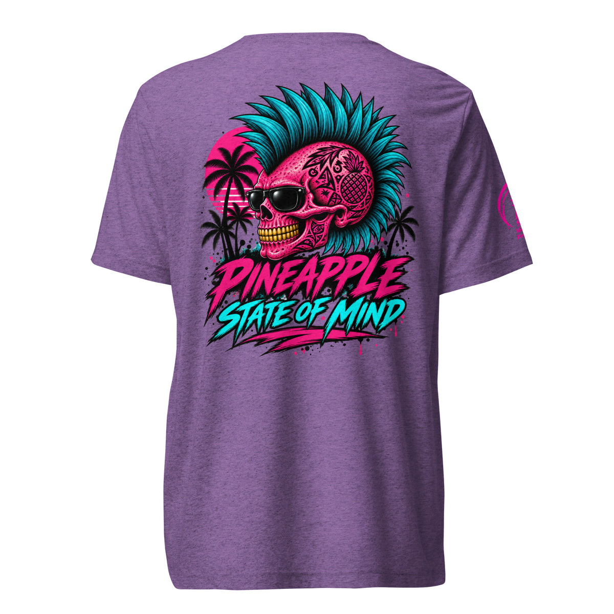 Pineapple State of Mind neon skull soft tee