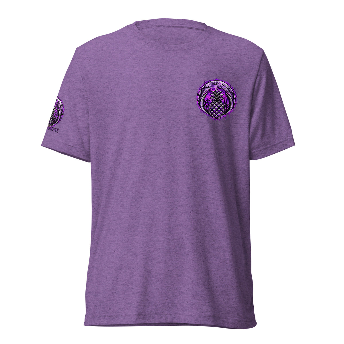 Purple Midnight Halloween pineapple tee in Purple Triblend