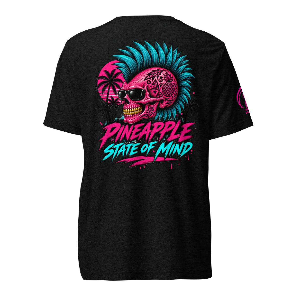 Pineapple State of Mind neon skull soft tee