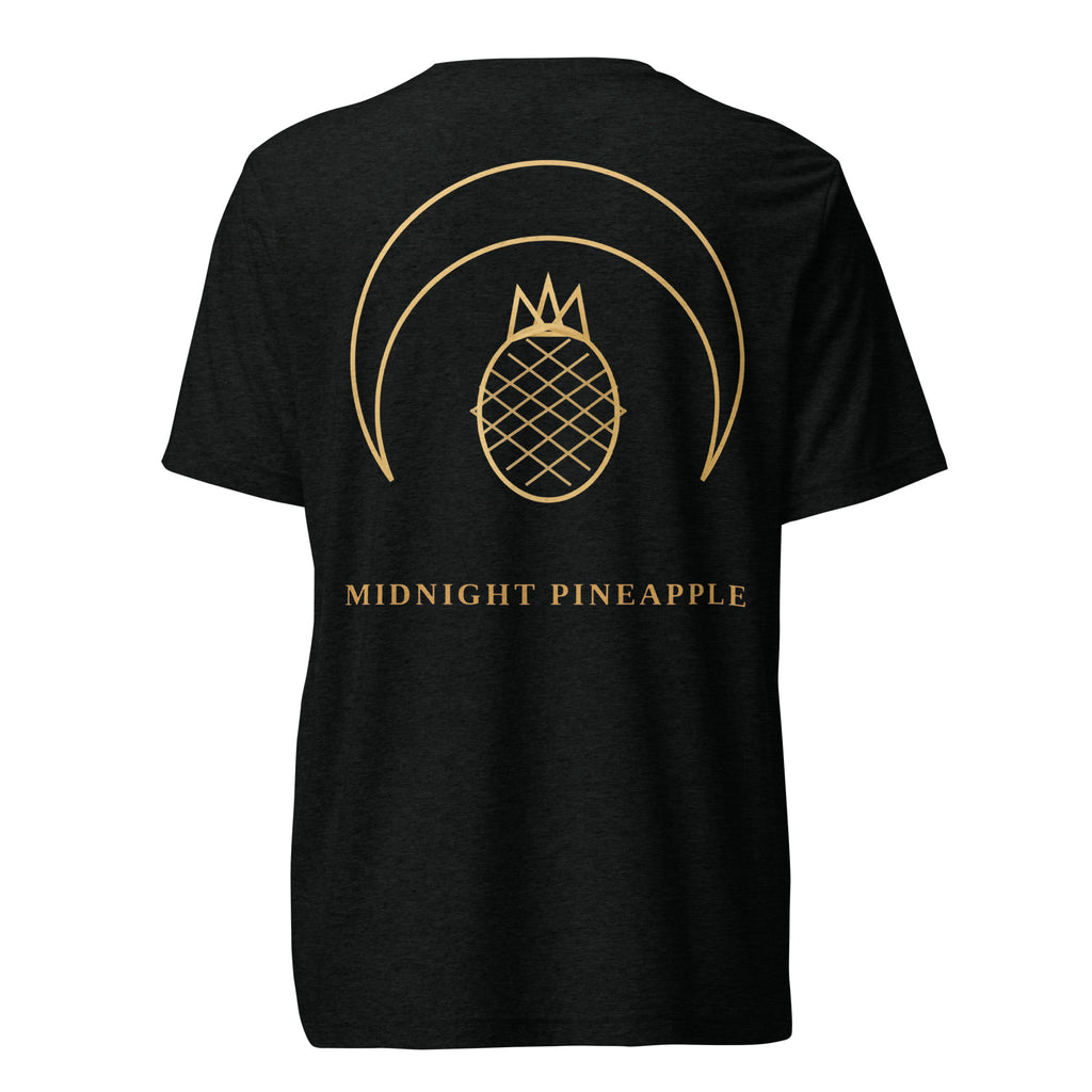 Midnight Pineapple gold logo soft tee