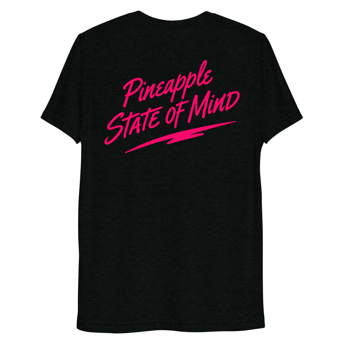 Simple Pineapple State of Mind neon soft tee in Solid Black Triblend
