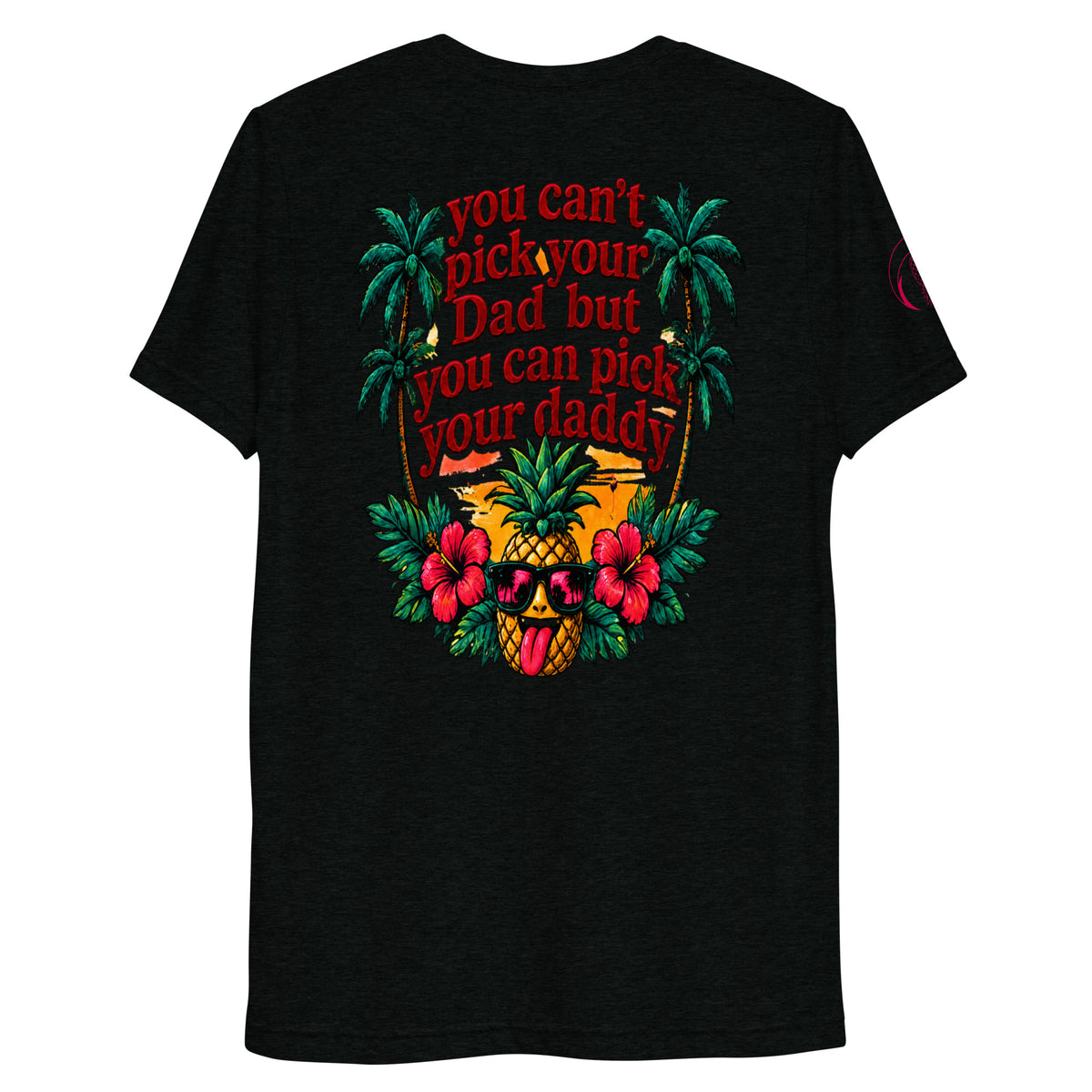 Pick Your Daddy retro pineapple soft tee in Solid Black Triblend