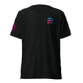 Pineapple State of Mind neon skull soft tee in Solid Black Triblend