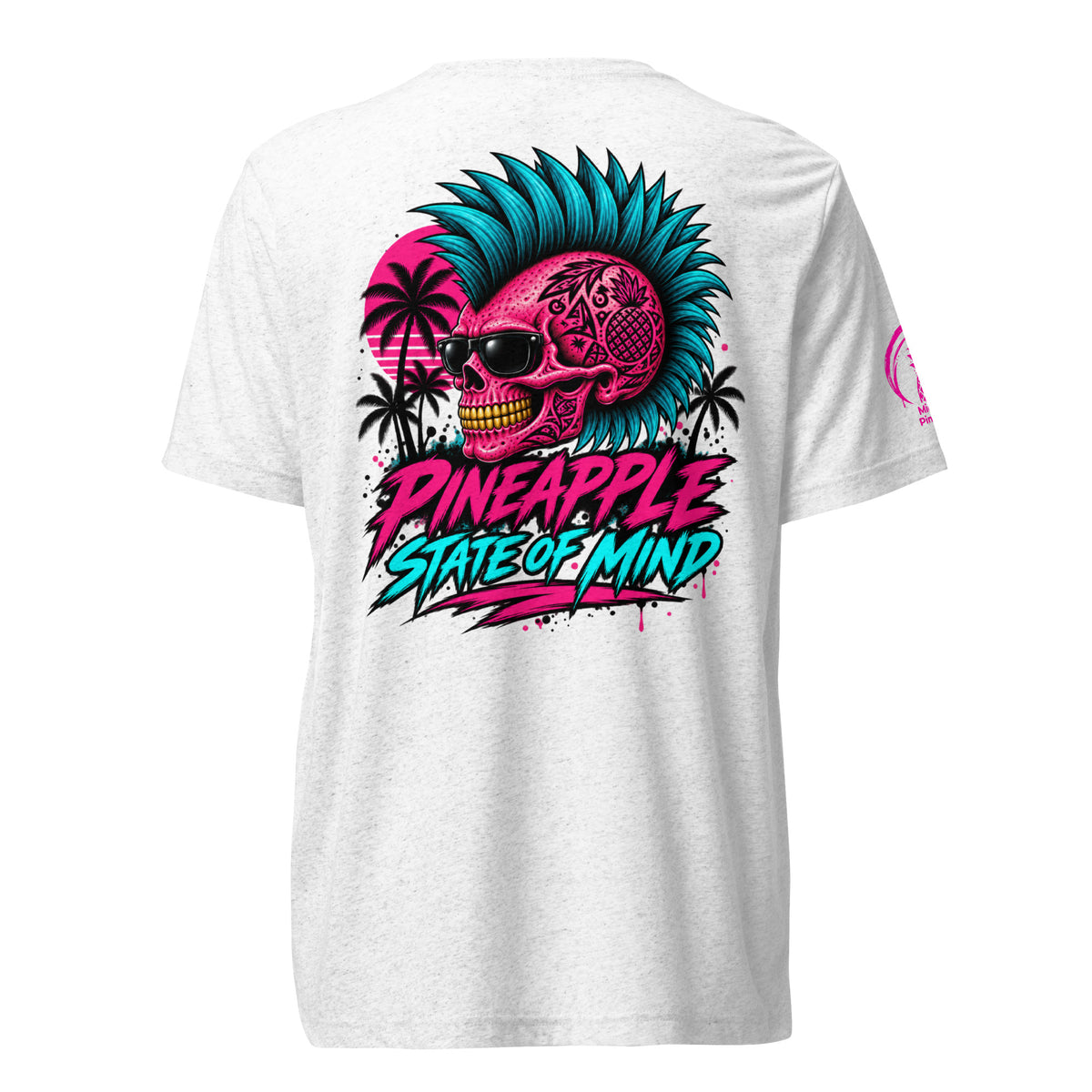 Pineapple State of Mind neon skull soft tee