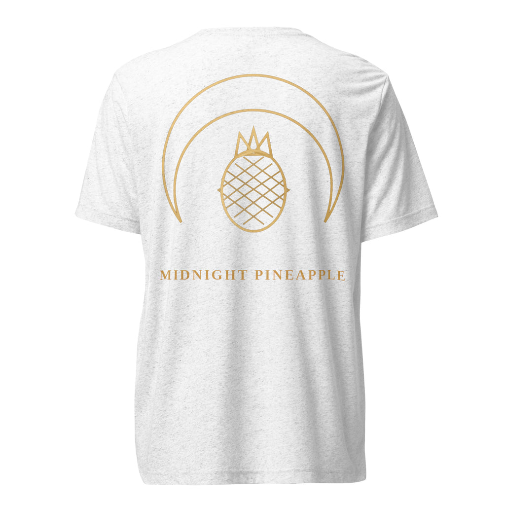 Midnight Pineapple gold logo soft tee