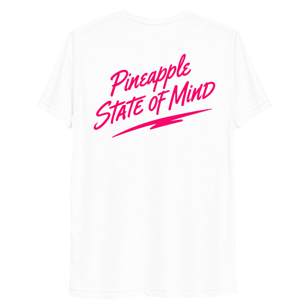 Simple Pineapple State of Mind neon soft tee in Solid White Triblend