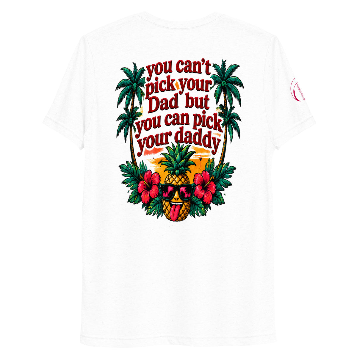 Pick Your Daddy retro pineapple soft tee in Solid White Triblend