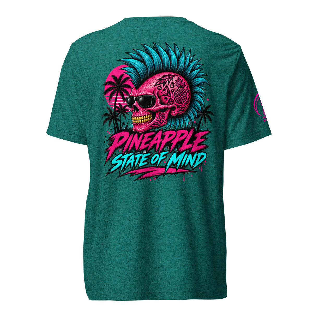 Pineapple State of Mind neon skull soft tee