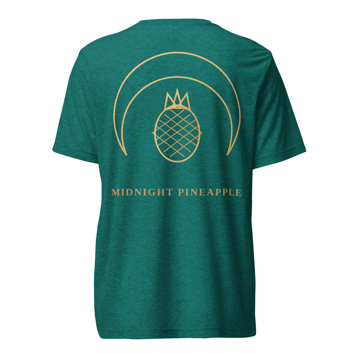 Midnight Pineapple gold logo soft tee