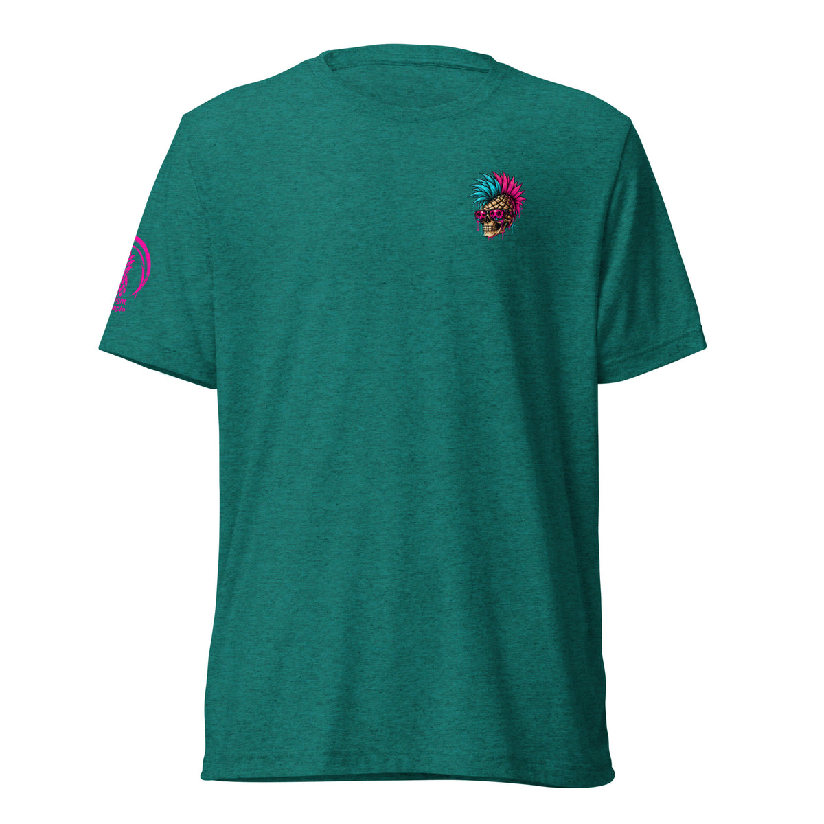 Midnight Pineapple Lifting Team soft tee in Teal Triblend